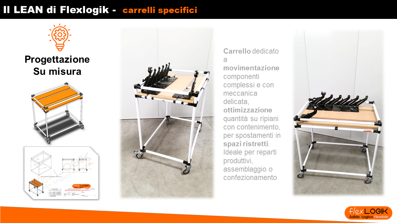 Carrelli lean production per componenti specifici